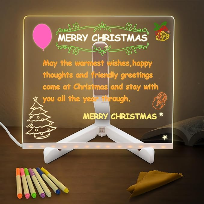 Magic Glow Drawing Pad for Kids – LED Light Writing Board with 12 Color Pens, Reusable Art &amp; Learning Toy