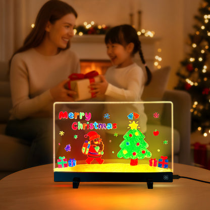Magic Glow Drawing Pad for Kids – LED Light Writing Board with 12 Color Pens, Reusable Art &amp; Learning Toy